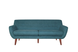 English Elm Brenna Compact Teal Fabric Sofa Geometric Silhouette for Modern Apartment Living Rooms B05467991