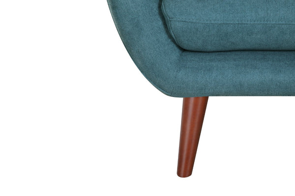 English Elm Brenna Compact Teal Fabric Sofa Geometric Silhouette for Modern Apartment Living Rooms B05467991