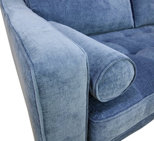 English Elm Anderson Raf Sectional Sofa Low Profile Denim Fabric Casual Living Room Chaise Seating B054S00002