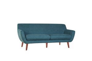 English Elm Brenna Compact Teal Fabric Sofa Geometric Silhouette for Modern Apartment Living Rooms B05467991