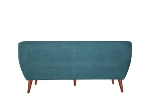 English Elm Brenna Compact Teal Fabric Sofa Geometric Silhouette for Modern Apartment Living Rooms B05467991