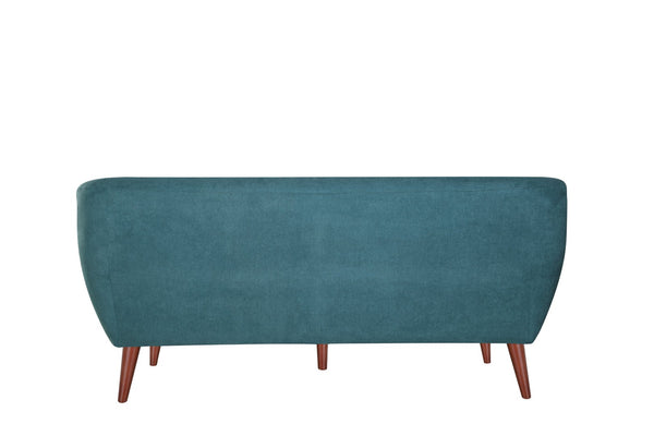 English Elm Brenna Compact Teal Fabric Sofa Geometric Silhouette for Modern Apartment Living Rooms B05467991