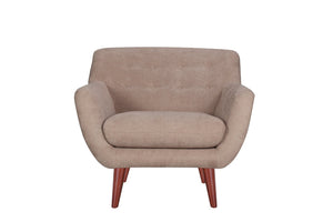 English Elm Brenna Tan Upholstered Accent Chair Wide Seat High Back for Living Room Comfort B05467988
