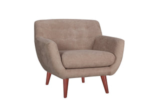 English Elm Brenna Tan Upholstered Accent Chair Wide Seat High Back for Living Room Comfort B05467988