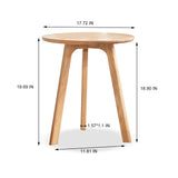 English Elm Round End Table- Small End Table Side Table Coffee Table Bedside Table Night Stand For Living Room Bedroom & Balcony, 100% Natural Solid Oak Wood Easy To Assemble