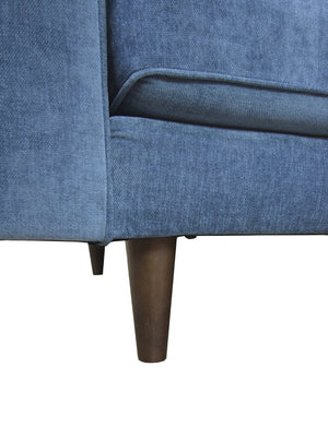 English Elm Anderson Raf Sectional Sofa Low Profile Denim Fabric Casual Living Room Chaise Seating B054S00002