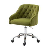 Hearth and Haven Zephyr Swivel Office Chair with Tufted Back and Silver Legs, Green W39532329