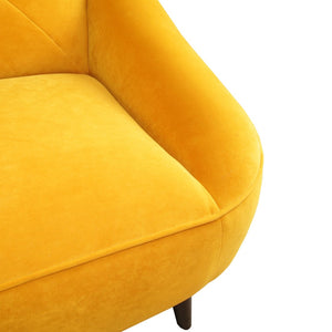 English Elm Baylee Contemporary Sofa Bold Yellow Upholstered 3 Seater for Bohemian Living Rooms B05467987