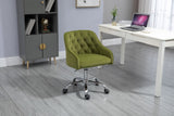 Hearth and Haven Zephyr Swivel Office Chair with Tufted Back and Silver Legs, Green W39532329