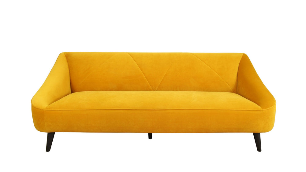 English Elm Baylee Contemporary Sofa Bold Yellow Upholstered 3 Seater for Bohemian Living Rooms B05467987
