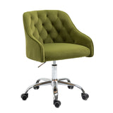 Hearth and Haven Zephyr Swivel Office Chair with Tufted Back and Silver Legs, Green W39532329