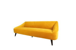 English Elm Baylee Contemporary Sofa Bold Yellow Upholstered 3 Seater for Bohemian Living Rooms B05467987