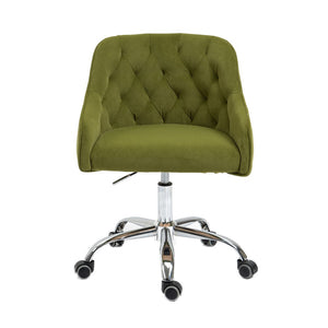 Hearth and Haven Zephyr Swivel Office Chair with Tufted Back and Silver Legs, Green W39532329