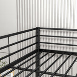 Hearth and Haven Metal Bunk Bed Full Over Full, Bunk Bed Frame with Safety Guard Rails, Heavy Duty Space-Saving Design, Easy Assembly Black W84063611