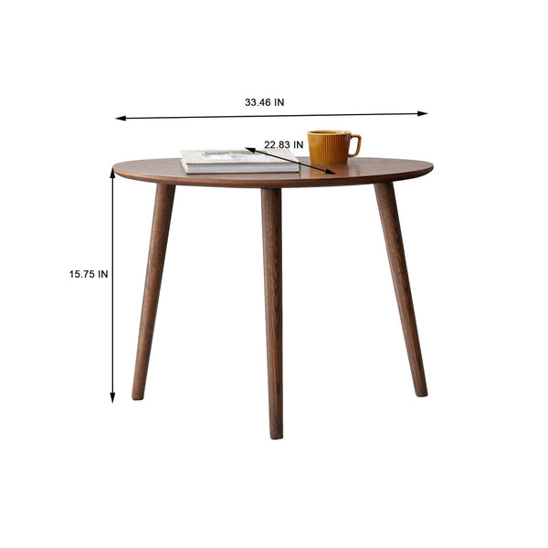 English Elm (single) Solid Oak Pebble Shaped Coffee Table Oil Wax Finish Sculptural Living Room Accent W128352438