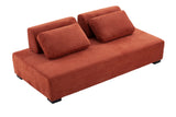 English Elm One-Piece Morden Sofa Counch 3-Seater Minimalist Sofa For Living Room Lounge Home Office Orange