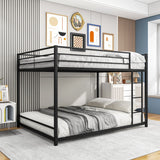 Hearth and Haven Metal Bunk Bed Full Over Full, Bunk Bed Frame with Safety Guard Rails, Heavy Duty Space-Saving Design, Easy Assembly Black W84063611