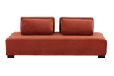 English Elm One-Piece Morden Sofa Counch 3-Seater Minimalist Sofa For Living Room Lounge Home Office Orange