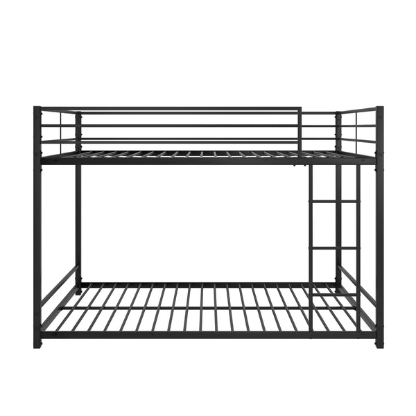 English Elm Full Heavy-Duty Metal Full Bunk Bed with Guard Rails, Space-Saving Twin-Over-Twin, 350lb Capacity, Easy Assembly, Black W84063611