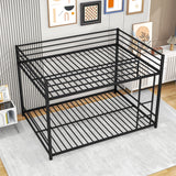 Hearth and Haven Metal Bunk Bed Full Over Full, Bunk Bed Frame with Safety Guard Rails, Heavy Duty Space-Saving Design, Easy Assembly Black W84063611