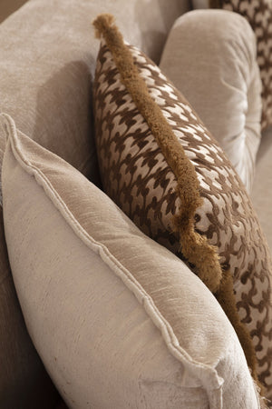 English Elm Traditional 2-Piece Living Room Set In Beige Chenille - Convertible Sofa & Loveseat With Storage B009S00952-GIGA