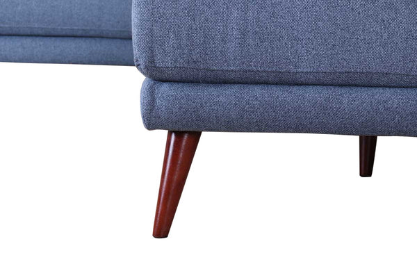 English Elm Casey L-shaped Sectional Deep Denim Fabric Casual Living Room Lounge Sofa B054S00009