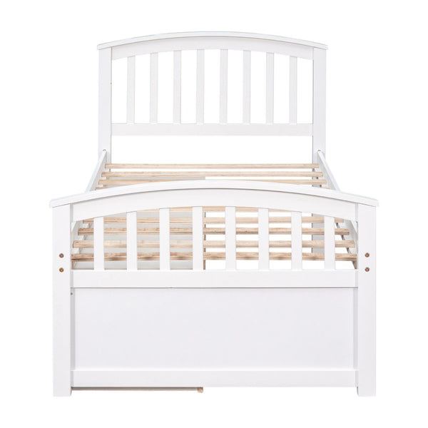 English Elm Twin Solid Pine Storage Bed with Six Built-in Drawers for Kids or Guest Rooms SG000121AAK
