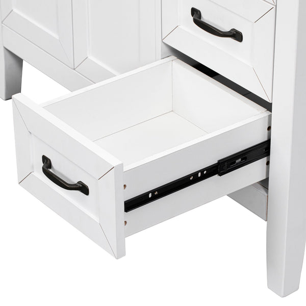 English Elm 36" Elegant Bathroom Vanity With Sink Combo - Modern White Cabinet, Durable Design & Ample Storage N725P246491K