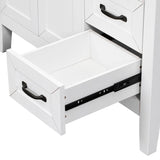 English Elm 36" Bathroom Vanity With Sink Combo, White Bathroom Cabinet With Drawers, Solid Frame and Mdf Board (Old Sku:Jl000007Aak)