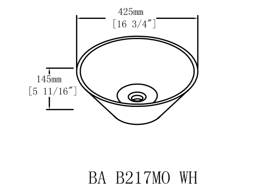 English Elm Ceramic Round Above Counter Art Basin White Bathroom Vessel Sink Stain-Resistant Easy-Clean W99969283
