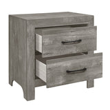 English Elm Rustic Style Gray Finish 1 Piece Nightstand Of 2X Drawers Transitional Design Bedroom Furniture