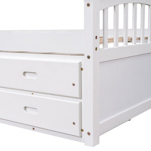 English Elm Twin Solid Pine Storage Bed with Six Built-in Drawers for Kids or Guest Rooms SG000121AAK