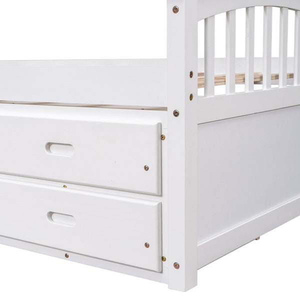 English Elm Twin Solid Pine Storage Bed with Six Built-in Drawers for Kids or Guest Rooms SG000121AAK