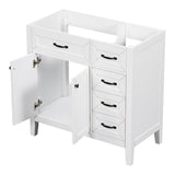 English Elm 36" Bathroom Vanity Without Sink, Cabinet Base Only, Bathroom Cabinet With Drawers, Solid Frame and Mdf Board, White