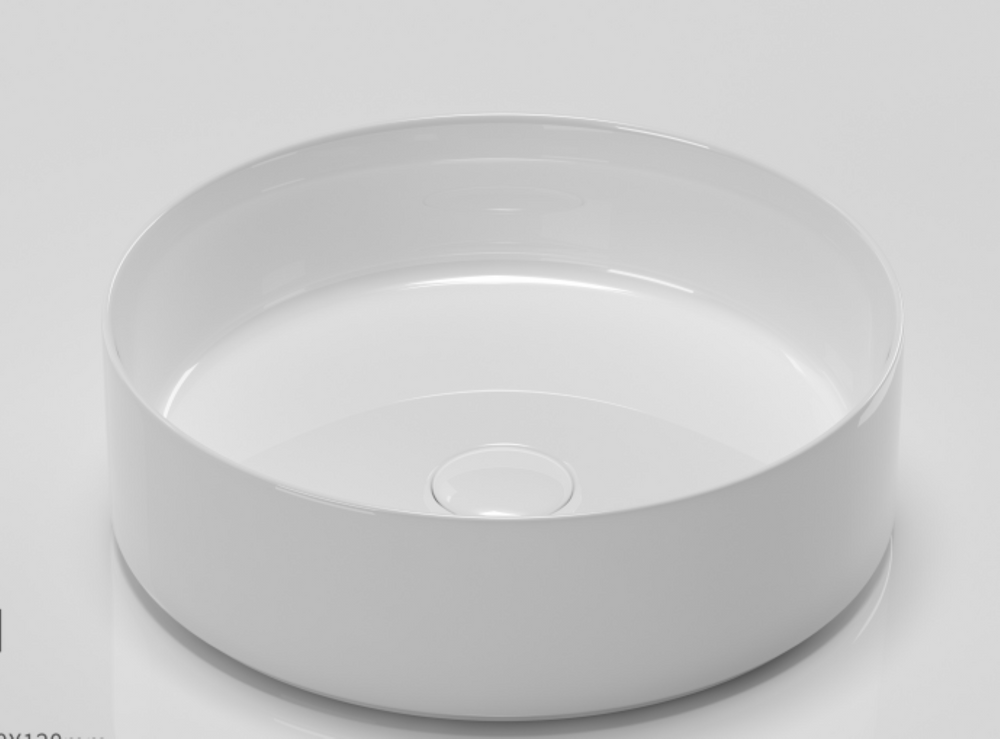 English Elm Ceramic Round Vessel Sink Triple Glazed Above Counter Basin for Bathroom Vanity W99969266