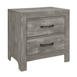 English Elm Rustic Style Gray Finish 1 Piece Nightstand Of 2X Drawers Transitional Design Bedroom Furniture