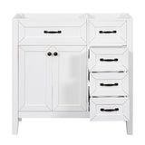 English Elm 36" Bathroom Vanity Without Sink, Cabinet Base Only, Bathroom Cabinet With Drawers, Solid Frame and Mdf Board, White