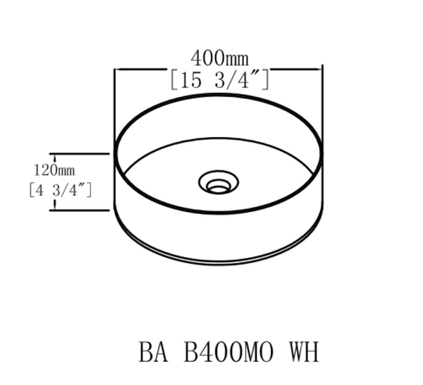English Elm Ceramic Round Vessel Sink Triple Glazed Above Counter Basin for Bathroom Vanity W99969266