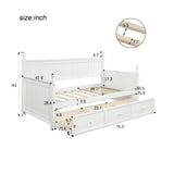 Hearth and Haven Wood Daybed with Three Drawers , Twin Size Daybed, No Box Spring Needed , White WF295565AAK