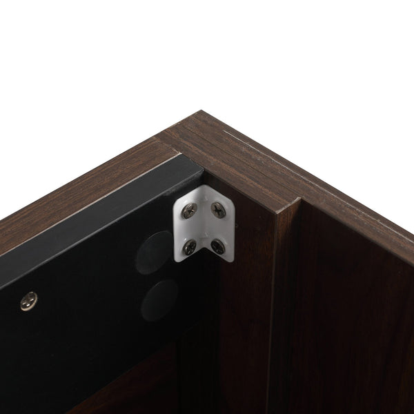 English Elm 36 Inch Floating Bathroom Vanity with Gel Basin, Soft-Close Doors & Drawers, Water-Resistant Plywood W99968127