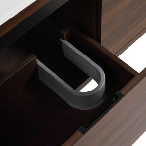 English Elm 36 Inch Floating Bathroom Vanity with Gel Basin, Soft-Close Doors & Drawers, Water-Resistant Plywood W99968127
