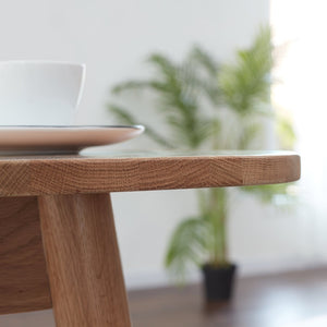 English Elm Natural Solid Oak Extendable Dining Table Seats up to Eight with Diagonal Leg Design W128367492