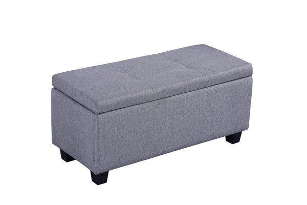 English Elm Large Storage Ottoman Bench Set 3-in-1 Tufted Linen Seating with Hidden Storage, 250lb Capacity W142063971