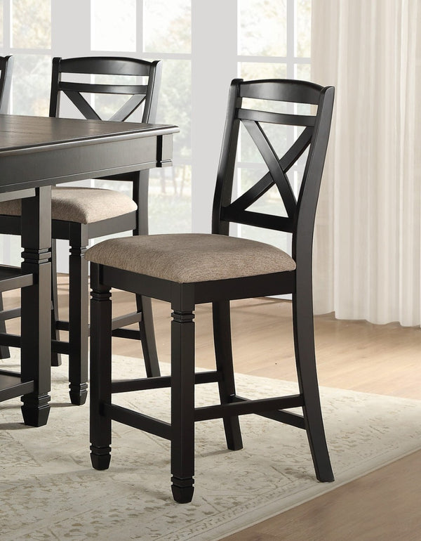 English Elm Transitional Counter Height 5 Piece Dining Set with Storage Drawers and Wood Chairs B011S00255