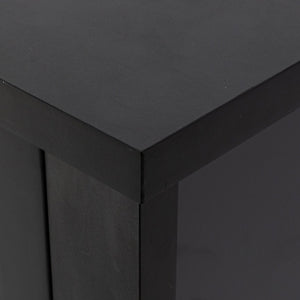 English Elm Drawer Dresser BAR CABINET with Anti-Tilt Anchor, Birch Frame, Soft-Closing Slides, Retro Shell Handles — Black W679S00032