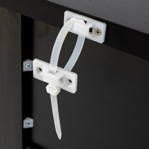 English Elm Drawer Dresser BAR CABINET with Anti-Tilt Anchor, Birch Frame, Soft-Closing Slides, Retro Shell Handles — Black W679S00032