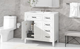 English Elm 36" Bathroom Vanity With Sink Combo, White Bathroom Cabinet With Drawers, Solid Frame and Mdf Board