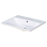 English Elm 24" Bathroom Vanity Top Only, White Basin, 3-Faucet Holes, 4" Faucet Available, Ceramic