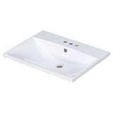 English Elm 24" Bathroom Vanity Top Only, White Basin, 3-Faucet Holes, 4" Faucet Available, Ceramic