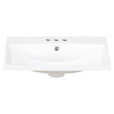 English Elm 24" Bathroom Vanity Top Only, White Basin, 3-Faucet Holes, 4" Faucet Available, Ceramic